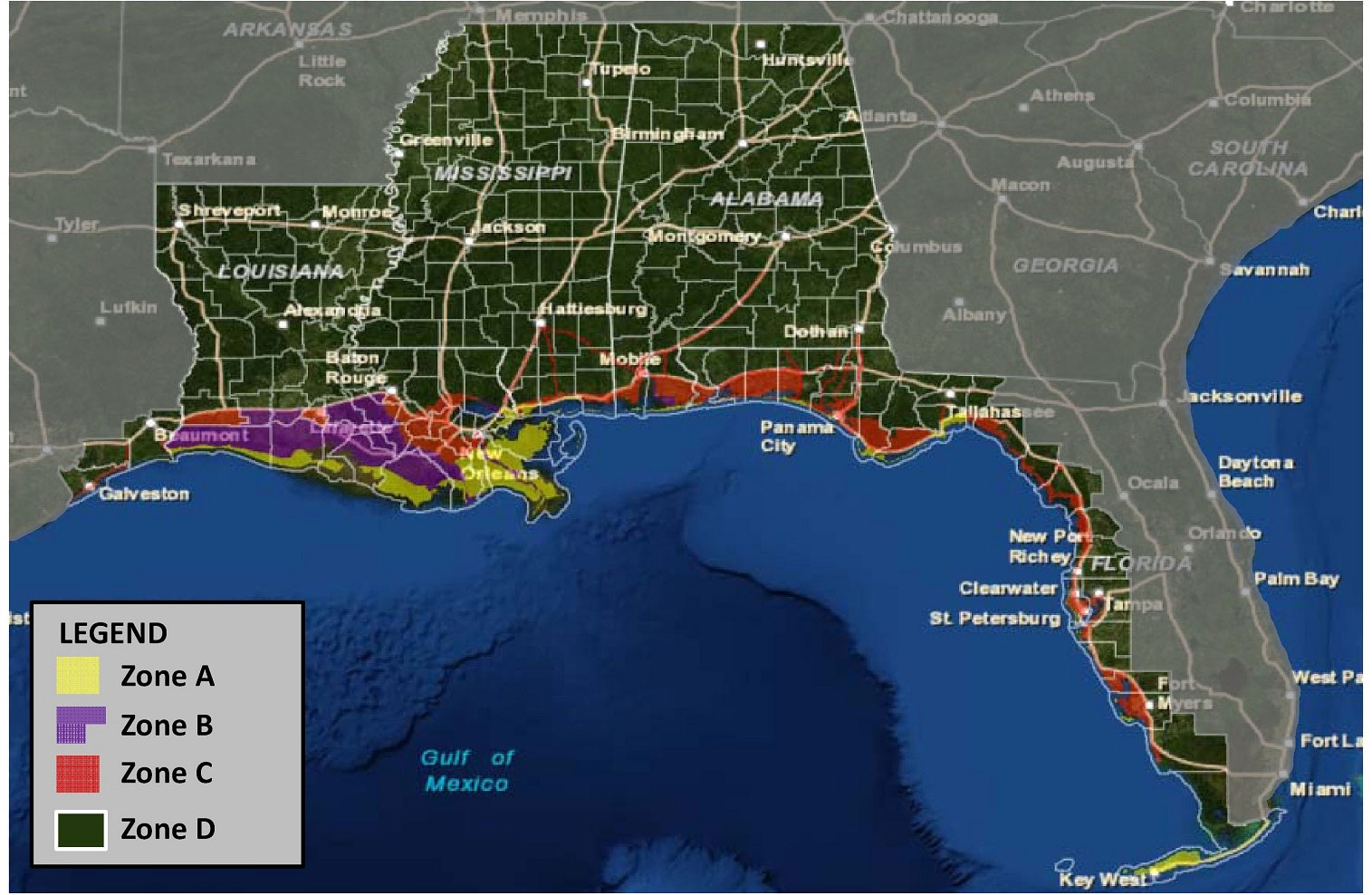 BP Horizon Oil Spill Economic Loss Zones